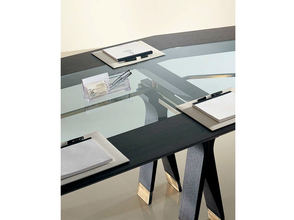 Овальный стол из дерева и стекла OAK дорожки ARCH-00088202 - Вид №2