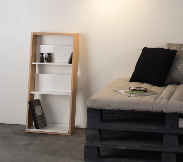 Ex.T Storage Lean Small Стеллаж из дуба и алюминия EXLEANSMALLROV  - Вид №4