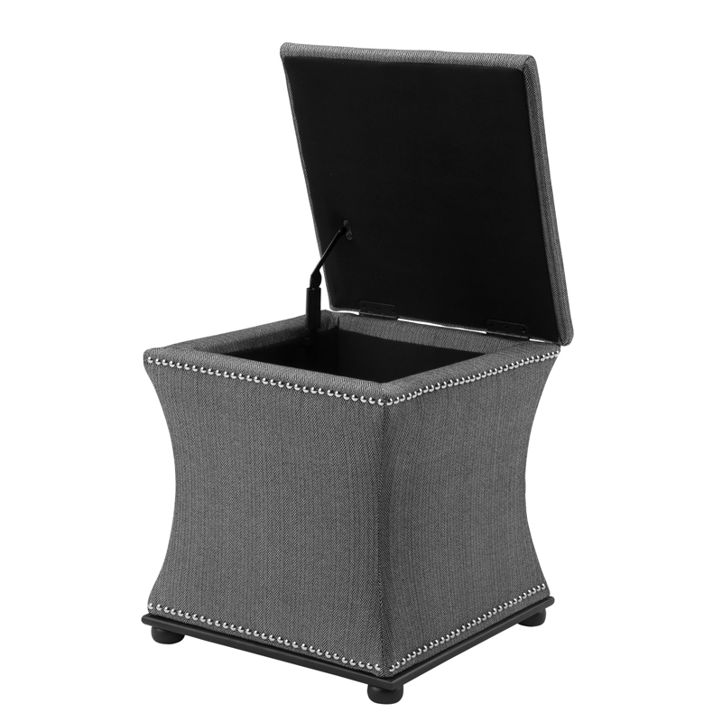 Пуфик с ящиком квадратный черный 47 см Austin от Eichholtz EICHHOLTZ ДИЗАЙНЕРСКИЕ, EICHHOLTZ 061292 Серый  - Вид №3