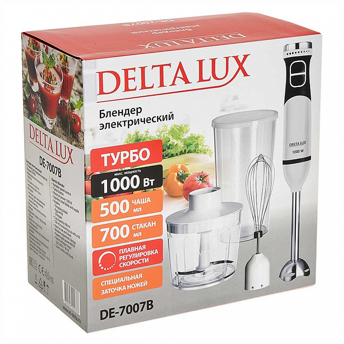 9050506 Блендер погружной Delta LUX DE-7007B белый STDN-0011987 - Вид №4