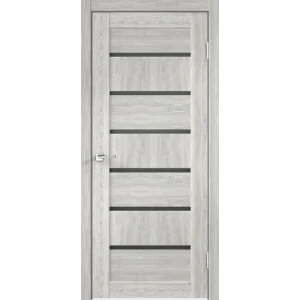 Дверь межкомнатная со стеклом Опал 90x200 см ПВХ цвет дуб европейский серый с замком