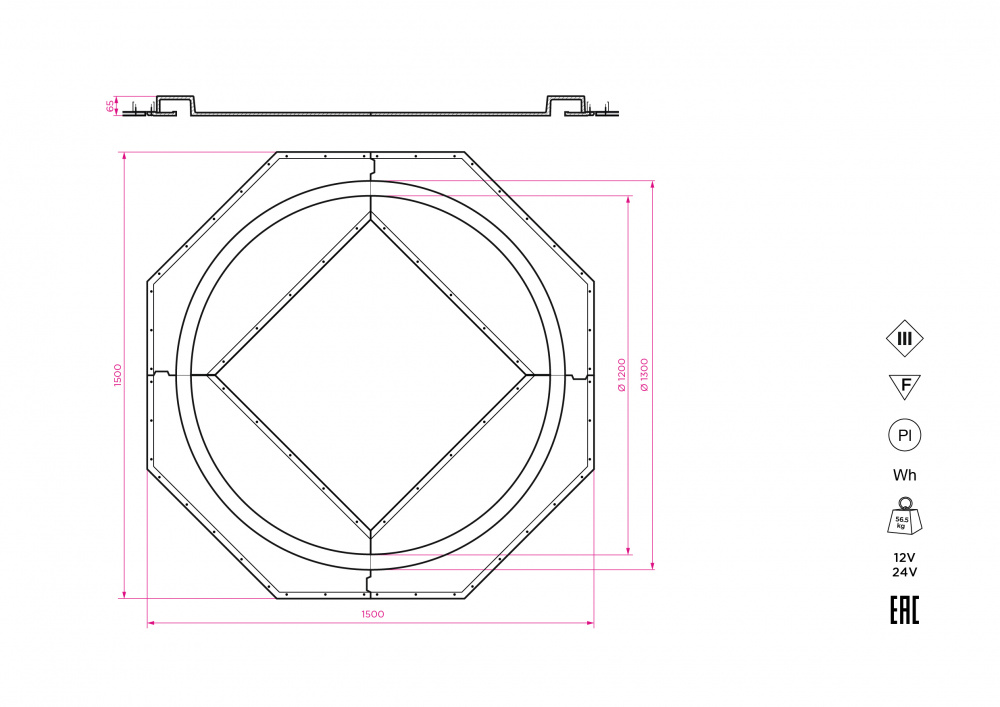 SN 632 Встраиваемый кольцевой гипсовый светильник Stellanova CALYPSO 1300  - Вид №3