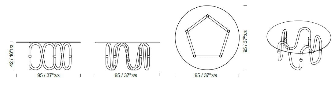 Круглый стеклянный журнальный столик Borzalino FLOW ARCH-00118094 - Вид №10