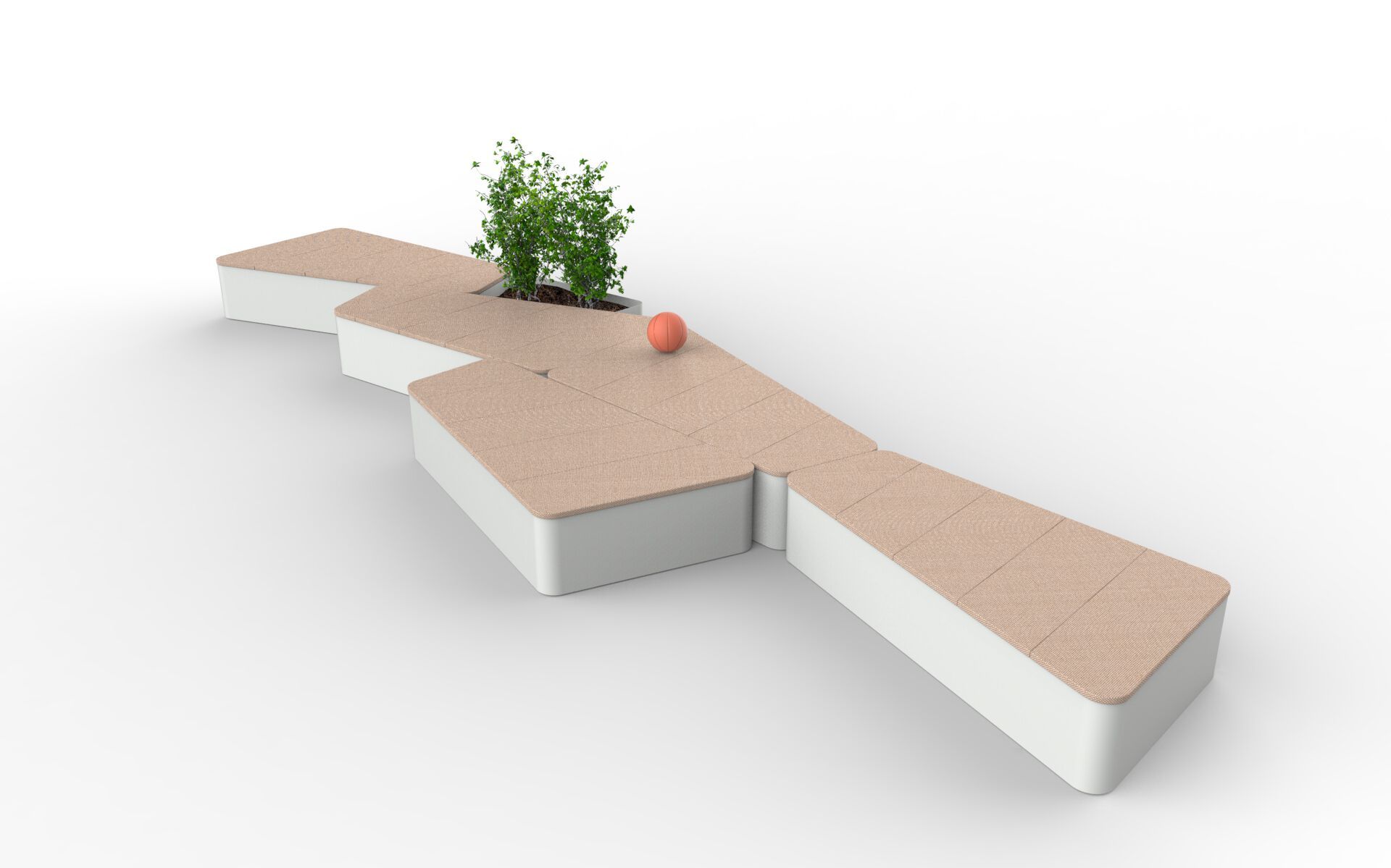 Модульная скамейка из стали и дерева со встроенной плантатором без спинки CITYSì DOLMEN ARCH-00142544 - Вид №3