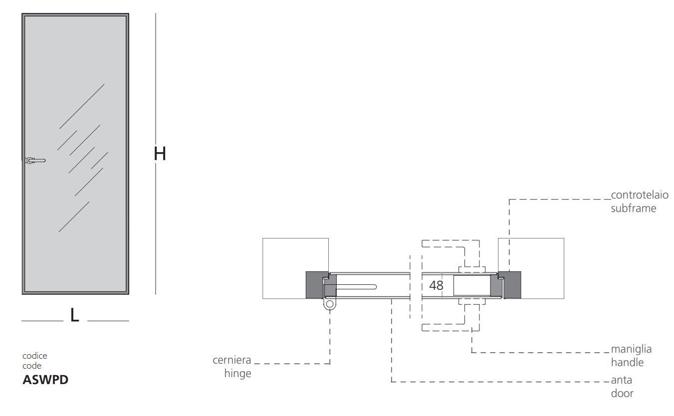 Распашная дверь из керамогранита с мраморным эффектом Glas Italia ARCH-00150523 - Вид №2