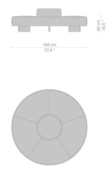 Ткань круглый сад пуфик CASSINA Sail Out ARCH-00141544 - Вид №2