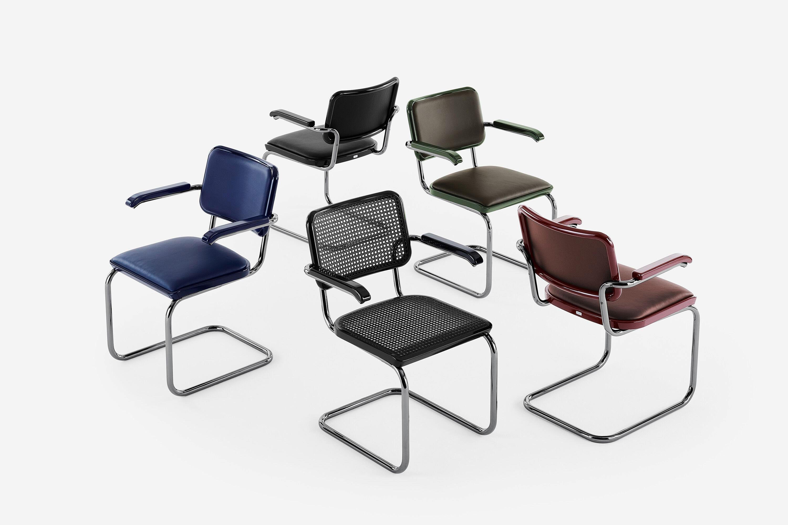 Стальной и соломенный консольный стул THONET JS. THONET ARCH-00097412 - Вид №2