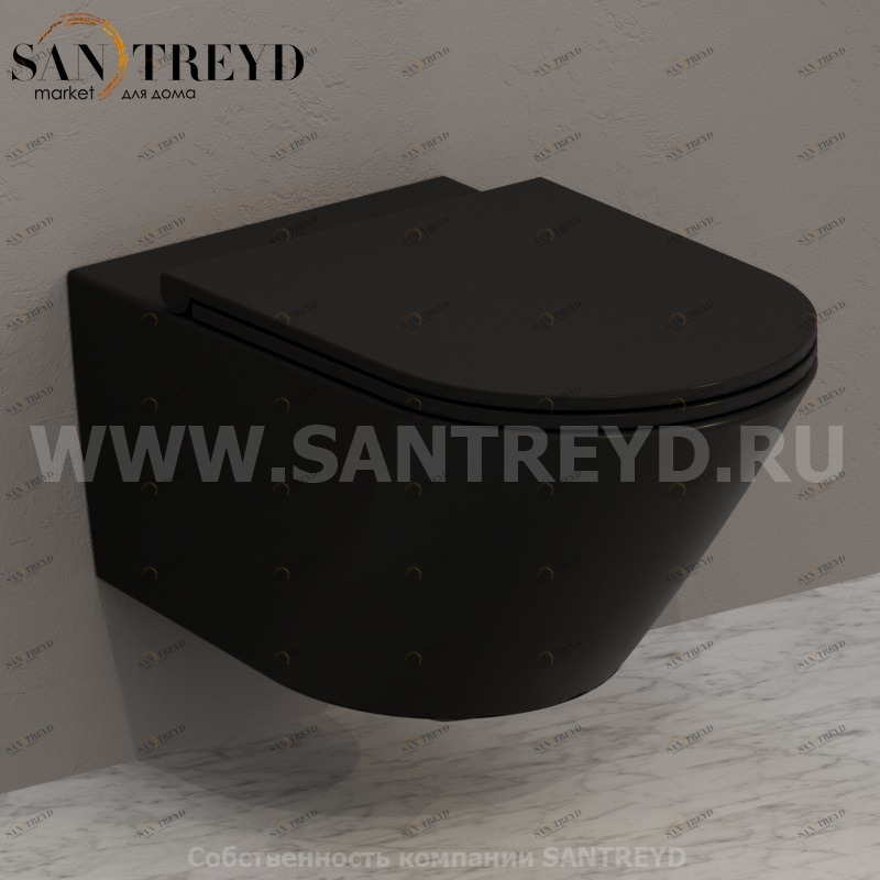 FOS05AR Подвесной унитаз настенный Черный Ceramica Globo FORTY3 Италия