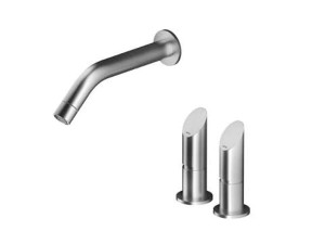 Смеситель для раковины с 3 отверстиями из нержавеющей стали с отдельными розетками