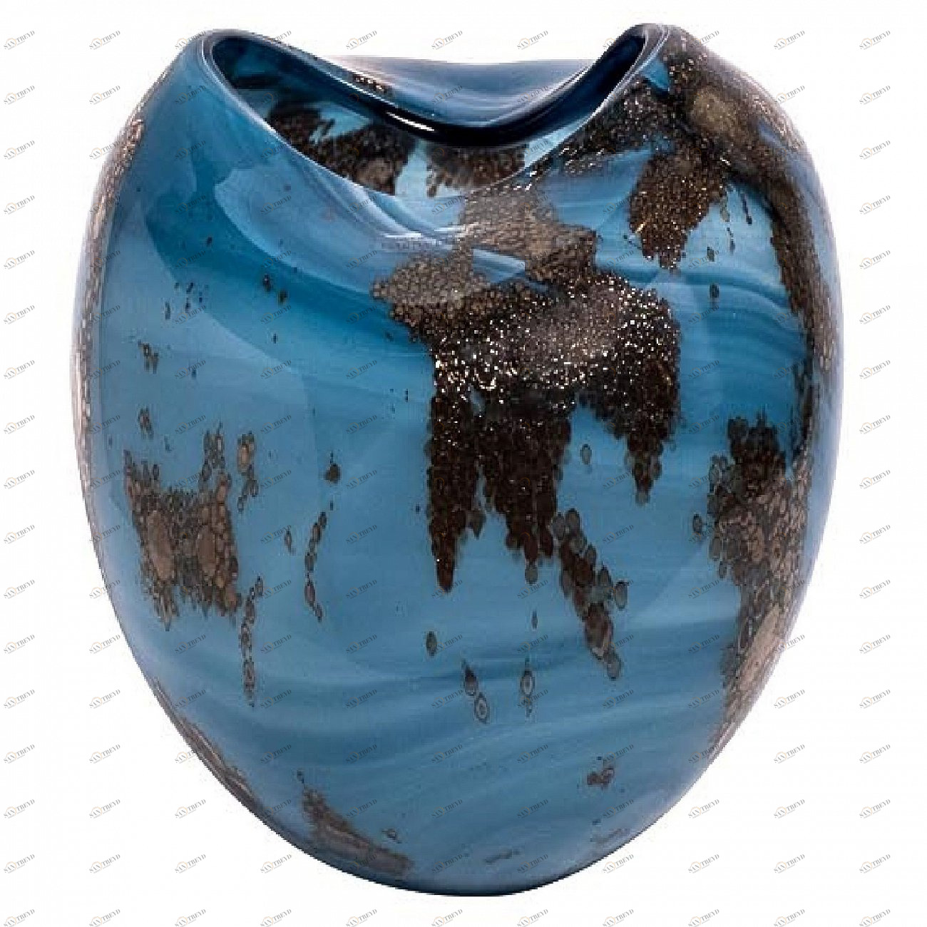 Ваза стеклянная сине-коричневая "Салют 1" GARDA DECOR - 266936 Синий 