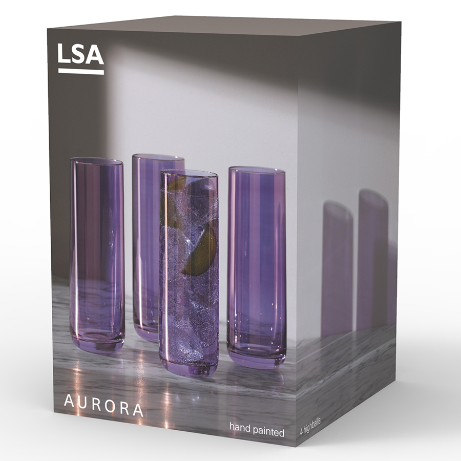 G1617-15-887 Набор стаканов aurora, 420 мл, фиолетовый, 4 шт. LSA International  - Вид №4