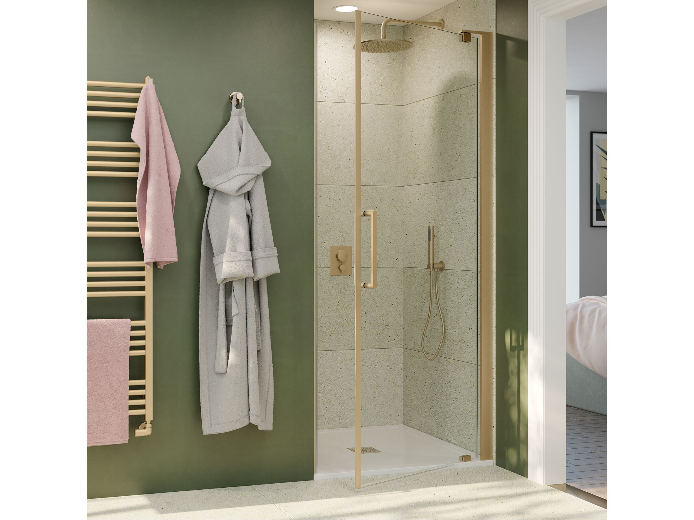 Душевая кабина из закаленного стекла с поворотной дверью CROSSWATER OPTIX 10 ARCH-00029739 - Вид №1