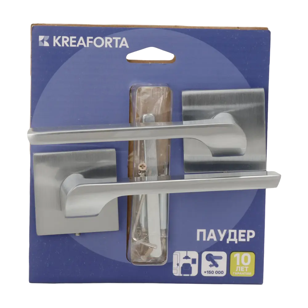 Дверная ручка на розетке KREAFORTA Паудер без запирания цвет хром 89456904 STLM-2120038  - Вид №2