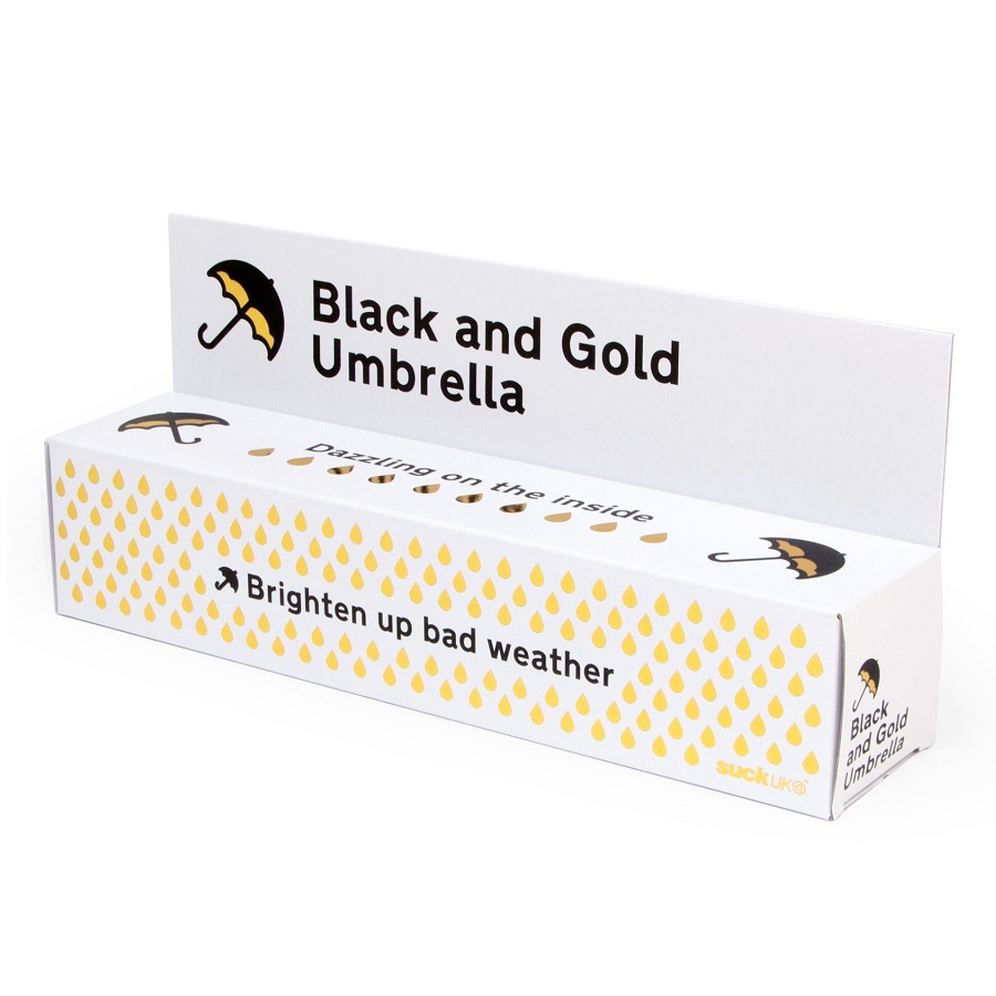 SK UMBRELLA3 Зонт black and gold Suck UK  - Вид №7