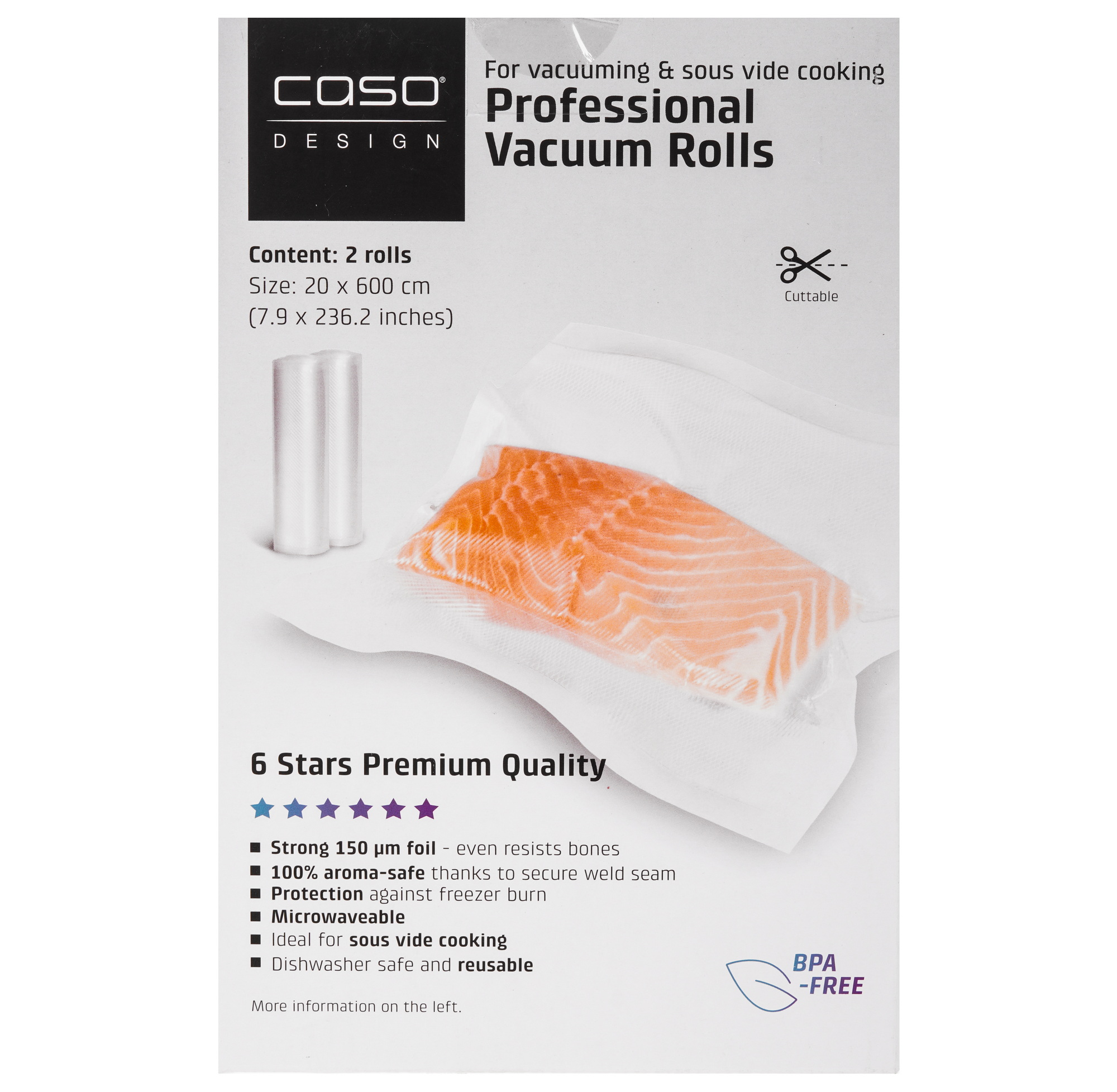 9297252 Набор рулонов для вакуумного упаковщика CASO 6 Sterne 20*600 STDN-0114060