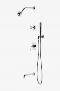 FLSP13 Душевая система Flyte с балансировкой давления с головкой 2 3/4 дюйма, ручным душем, изливом ванны и перекрестной перекрестной рукояткой Waterworks