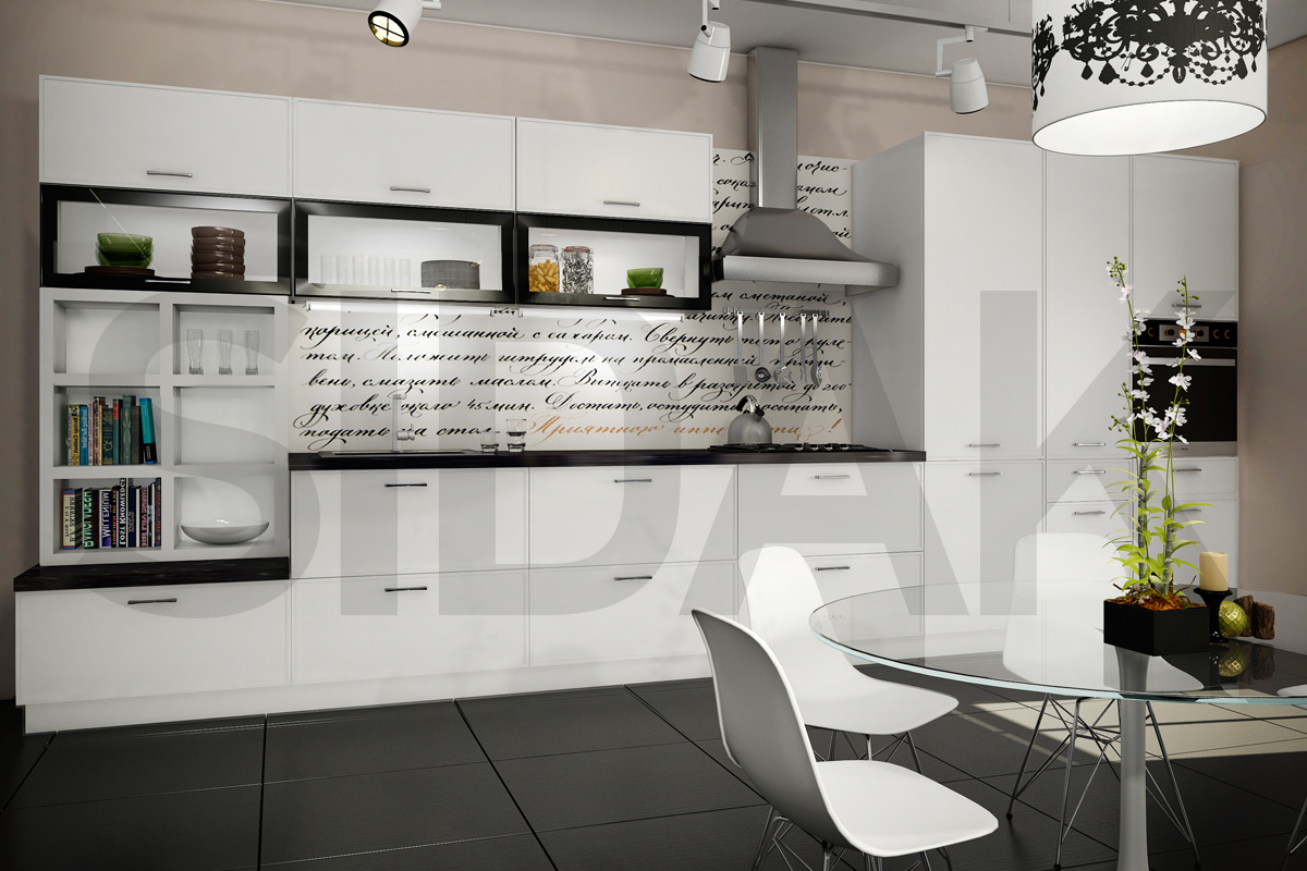 Фасады для кухни Модерн Фрезеровка «Алабама» 201 Графитовый SIDAK SIST2753-501 - Вид №1