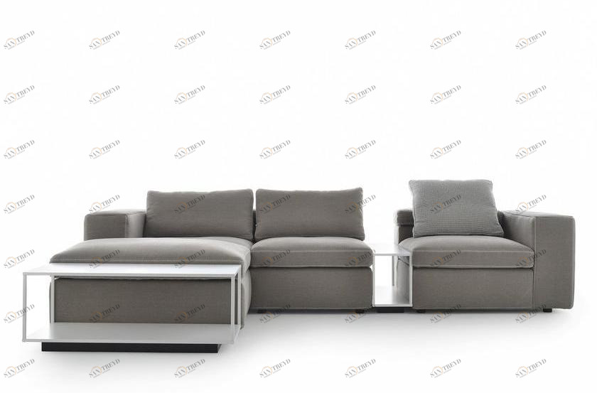 MDF Italia 3-х местный модульный тканевый диван с шезлонгом sun-id-1493455