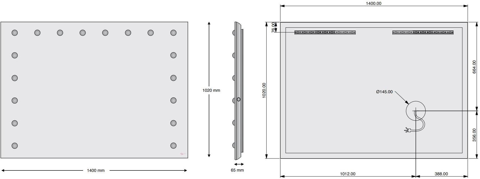 UNICA by Cantoni Прямоугольное настенное зеркало в современном стиле из анодированного алюминия со встроенной подсветкой Mh sun-id-1461470 - Вид №9