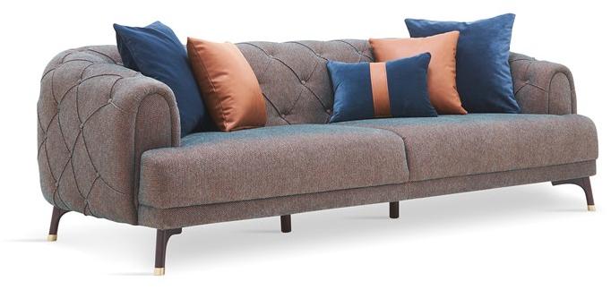 Enza Home Тафтинговый 3-местный диван из ткани Navona sun-id-1516562 - Вид №10