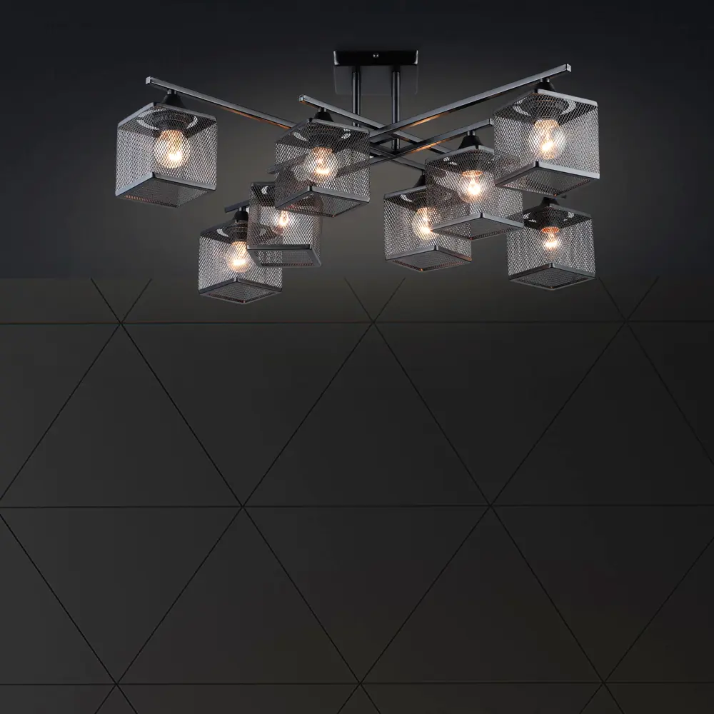 Люстра СЕМЬ ОГНЕЙ Флави - индустриальный стиль лофт с 8 плафонами 89422010 STLM-1565650 - Вид №1