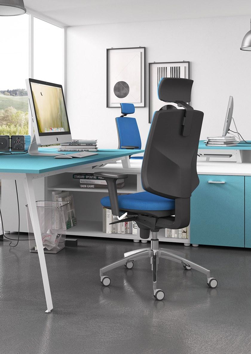 Офисный стул с регулируемой высотой из ткани с подлокотниками  129252 Santreyd  - Вид №3