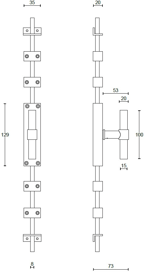 Formani Болт из нержавеющей стали espagnolette cremone One K-pbt15 - Вид №1