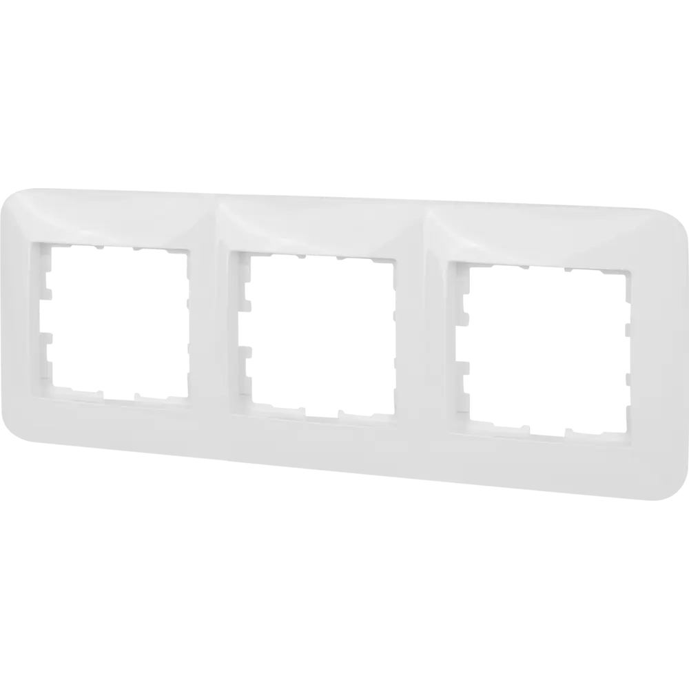 Рамка для розеток и выключателей Lezard Karina Life 3 поста горизонтальная цвет белый STLM-2190573 - Вид №1