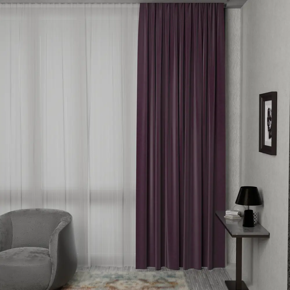 GARDEN Штора на люверсах димаут 200x280 см сиреневая 89390626 STLM-1563222 - Вид №4