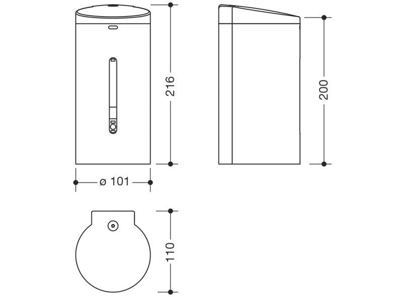 950.06.10201 Сенсорное электронное дезинфицирующее средство и дозатор мыла HEWI USA Produkte  - Вид №1