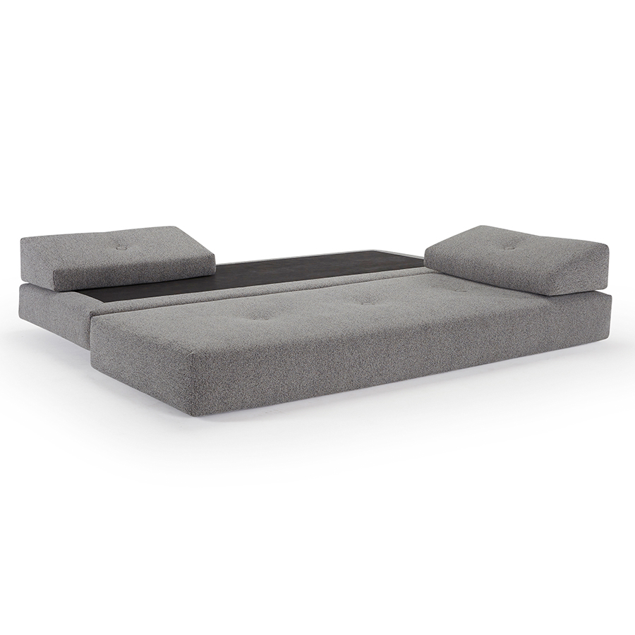 Диван Sigmund с двумя подушками и ножками Drip из лакированного дуба, серый меланж Innovation Living SIGMUND538 - Вид №6