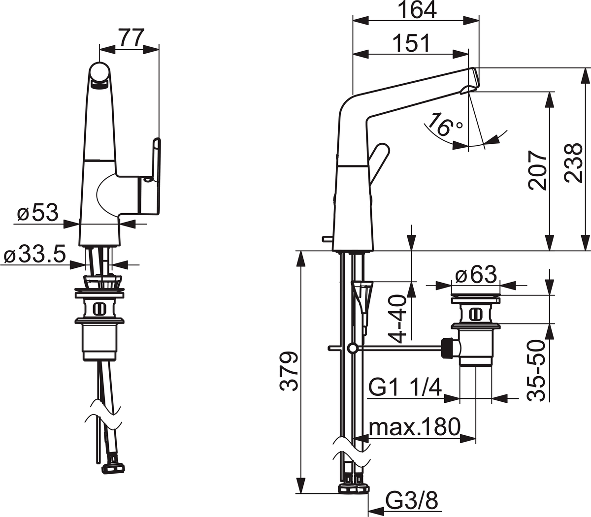 Oras 3004F Смеситель для умывальника 3004F Inspera Хром  - Вид №3