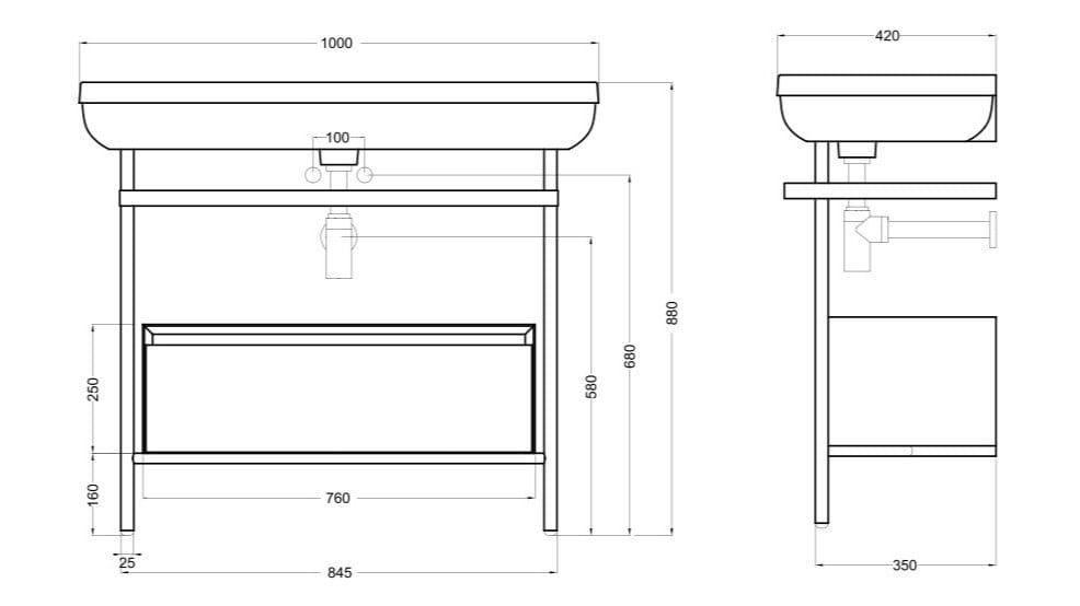Напольная раковина из нержавеющей стали и дерева Axa Legacy ARCH-00123891 - Вид №12
