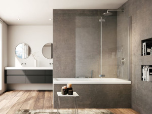 Стеклянная стена ванны