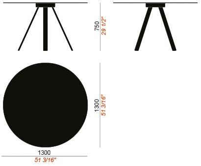 COLOS Круглый стол с основанием 4 звезды Vu Vu b/t 1100/1300 - Вид №2