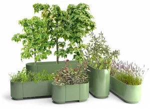 VESTRE Прямоугольная кашпо для общественных мест из стали с порошковым покрытием Pop