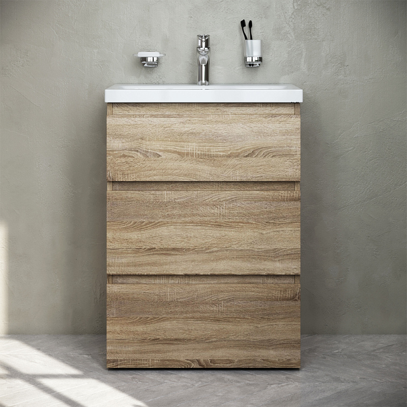 M91FSX0602OF База под раковину напольная 60 см 3 ящика светлый дуб AM.PM Gem S 