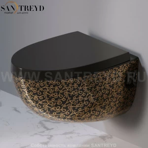 S511401G Подвесной унитаз настенный Черный A. e T. Italia OVAL Италия