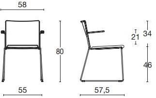 Diemme Стул из полипропилена, штабелируемый салазками Slim sun-id-1401381 - Вид №8