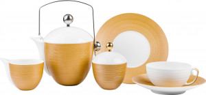 10658540 JL Coquet Сервиз чайный J.L Coquet "Хемисфер.Медный" на 6 персон 21 предметов Фарфор