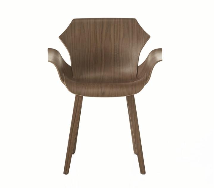 BassamFellows Деревянный стул с подлокотниками Petal Cb-290 - Вид №1