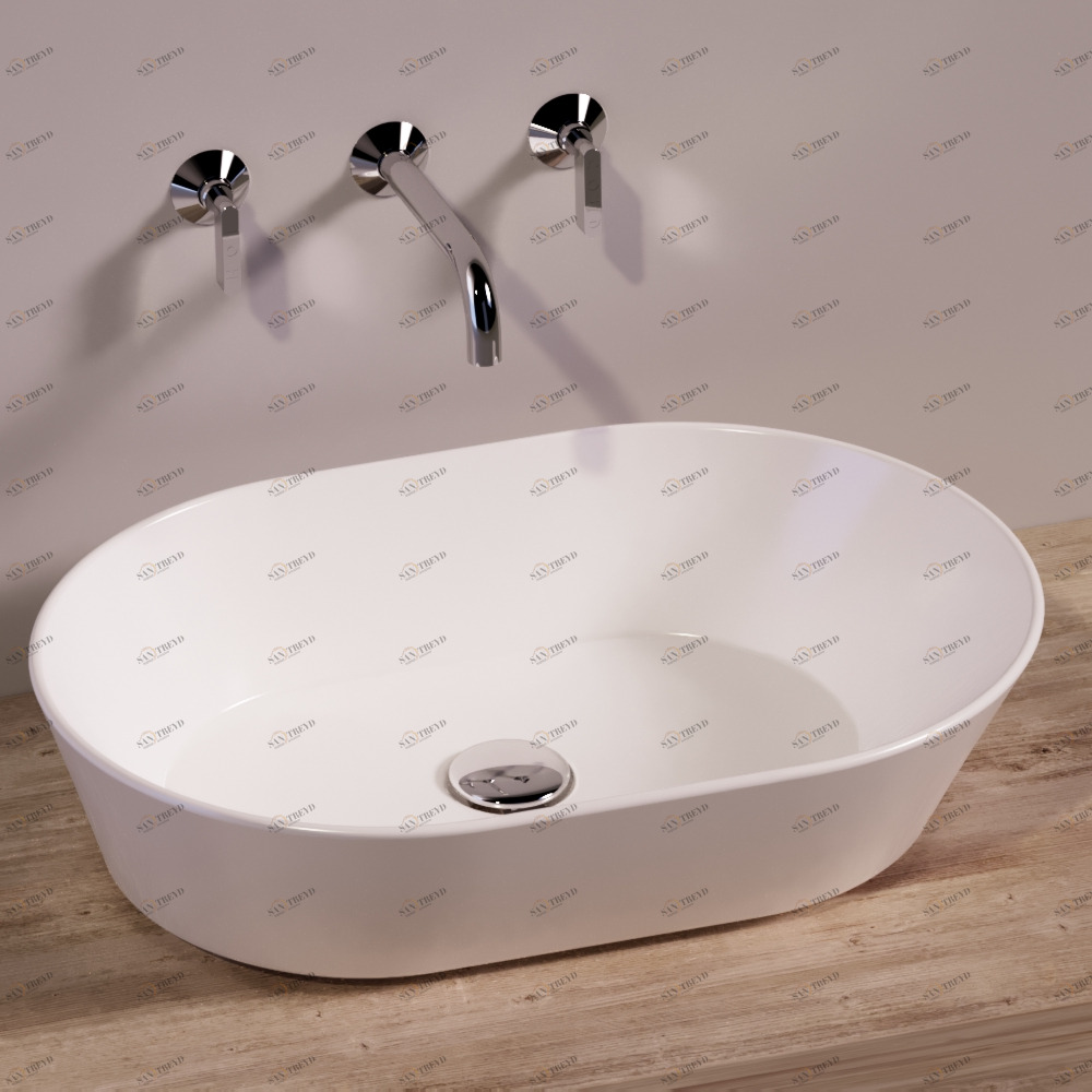 WA02BIANCO Накладная раковина на столешницу  овальная Simas 