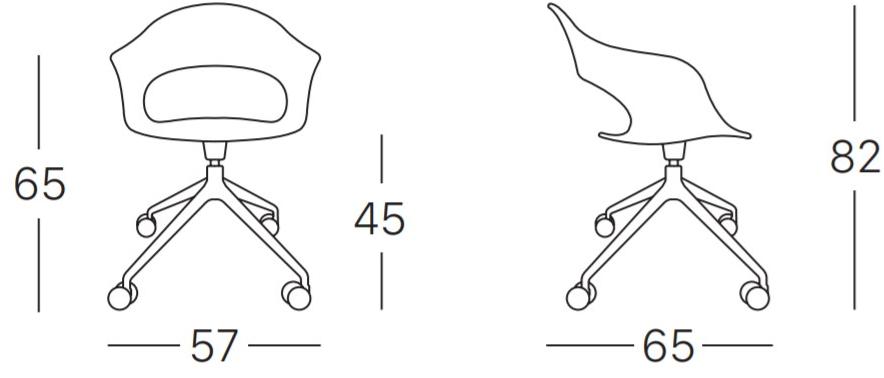 SCAB DESIGN Офисное кресло из ткани на колесиках Lady b sun-id-1485411 - Вид №2