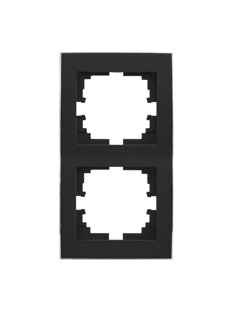 RAIN Рамка двойная вертикальная с боковой белой вставкой черный LEZARD 703-4225-152