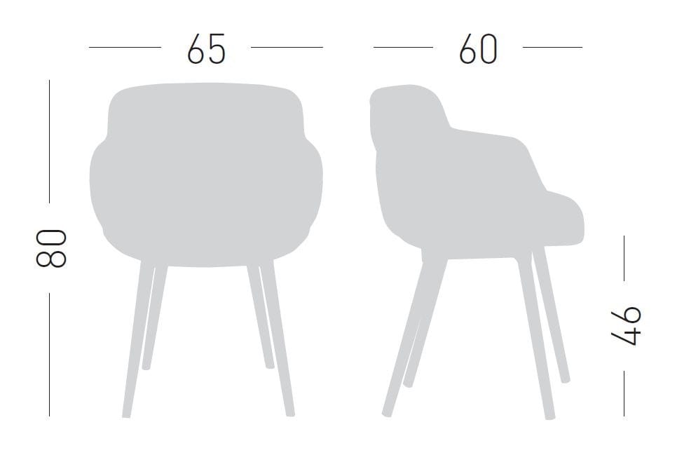 Мягкий стул с подлокотниками GABER Choppy ARCH-00097294 - Вид №6