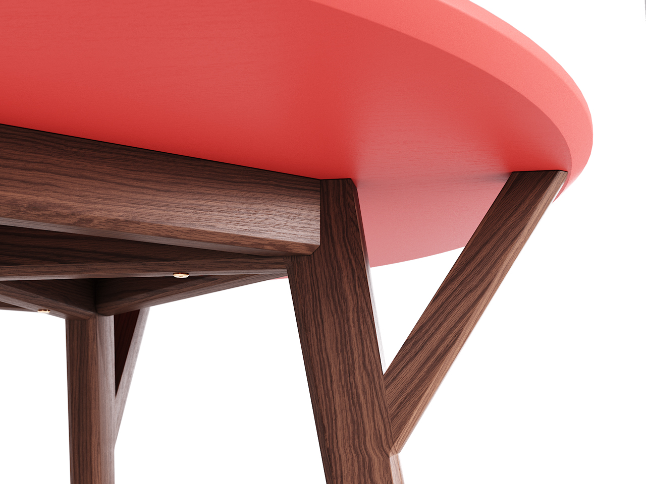 Обеденный стол круглый дуб тобакко, коралловый 102 см Circle THE IDEA  210018 Коричневый  - Вид №1