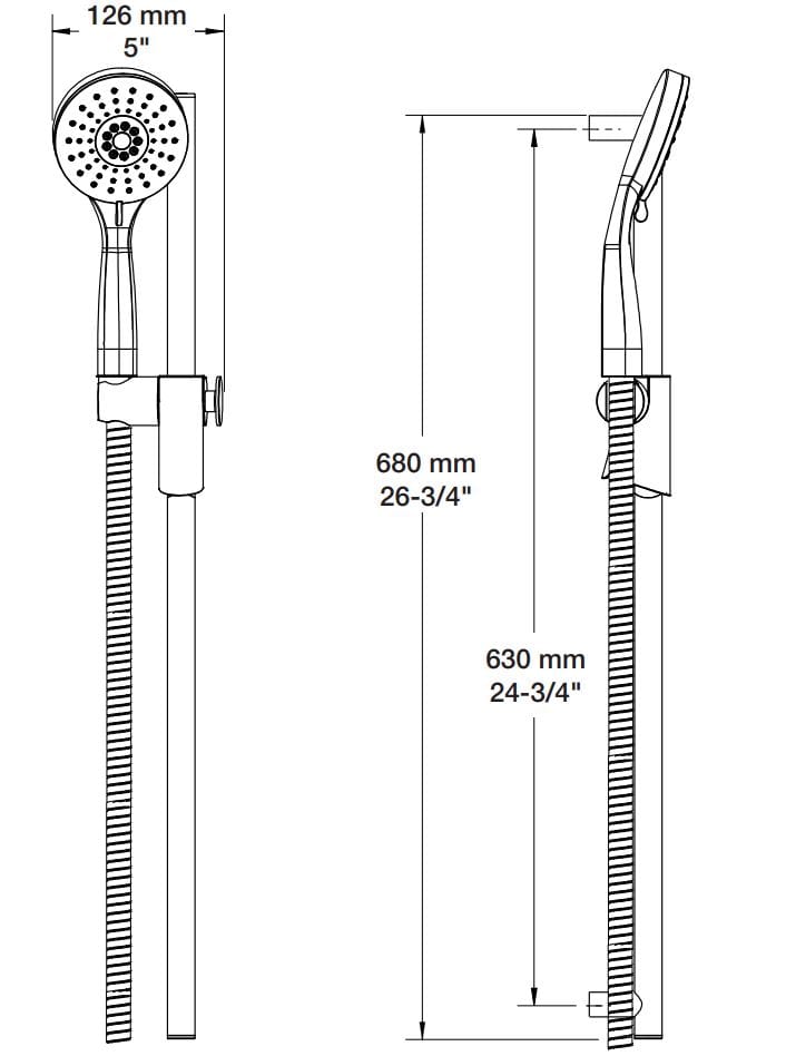 Настенная душевая колонна с ручным душем BARIL DGL-2070-53 ARCH-00060041 - Вид №2