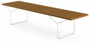 KNOLL Садовая скамейка из стали и тика Bertoia