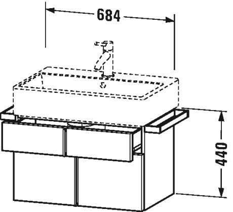 VA650605151 Vero Air Тумбочка подвесная Сосна коричневая, декор Duravit - Вид №1