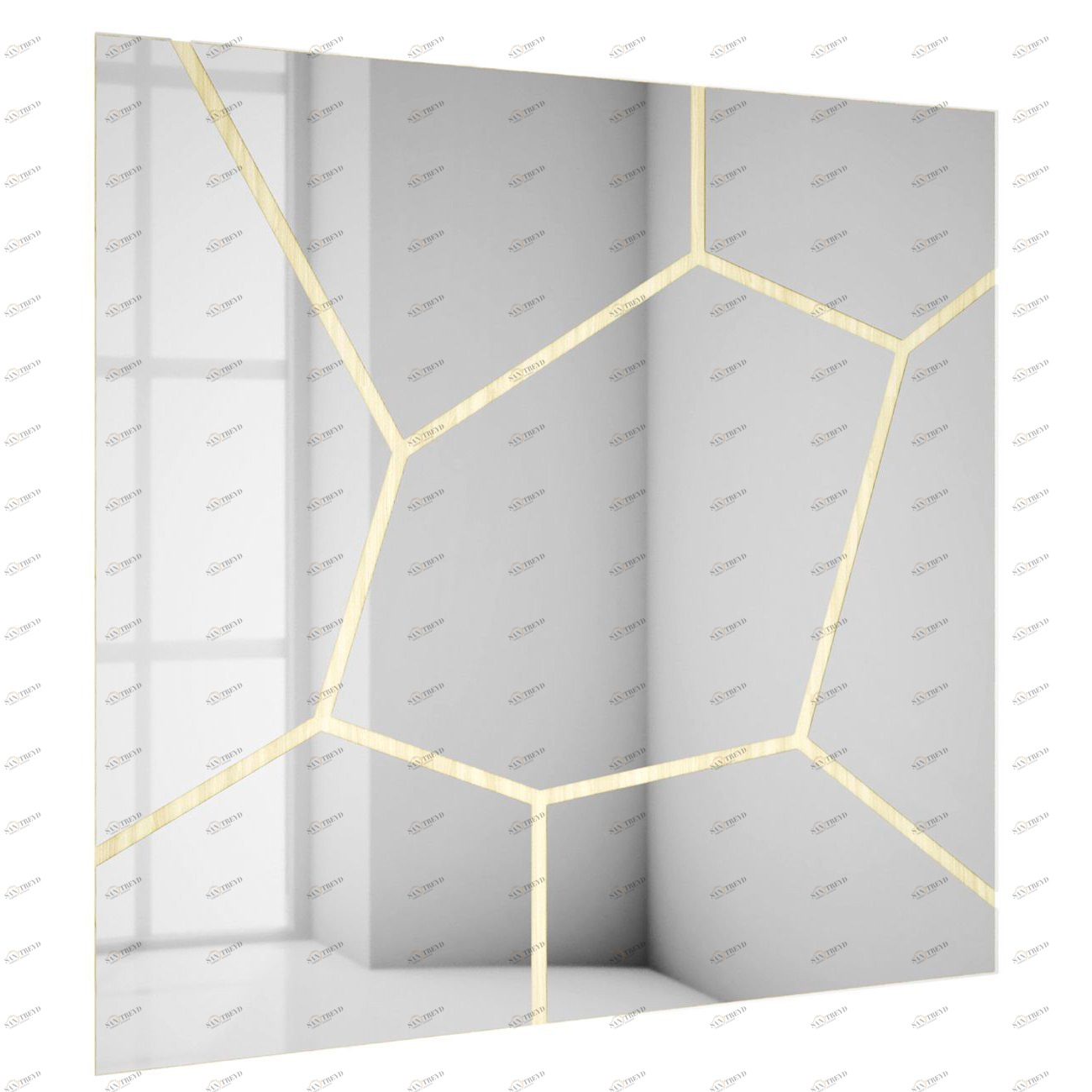 Зеркало большое квадратное бежевое "Слоу-2" GRAUM ДИЗАЙНЕРСКИЕ 304104 Белый 